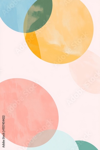 Wallpaper Mural Abstract watercolor circles in pastel colors, perfect for modern design backgrounds, creative projects, and art prints to enhance visual aesthetics. Torontodigital.ca