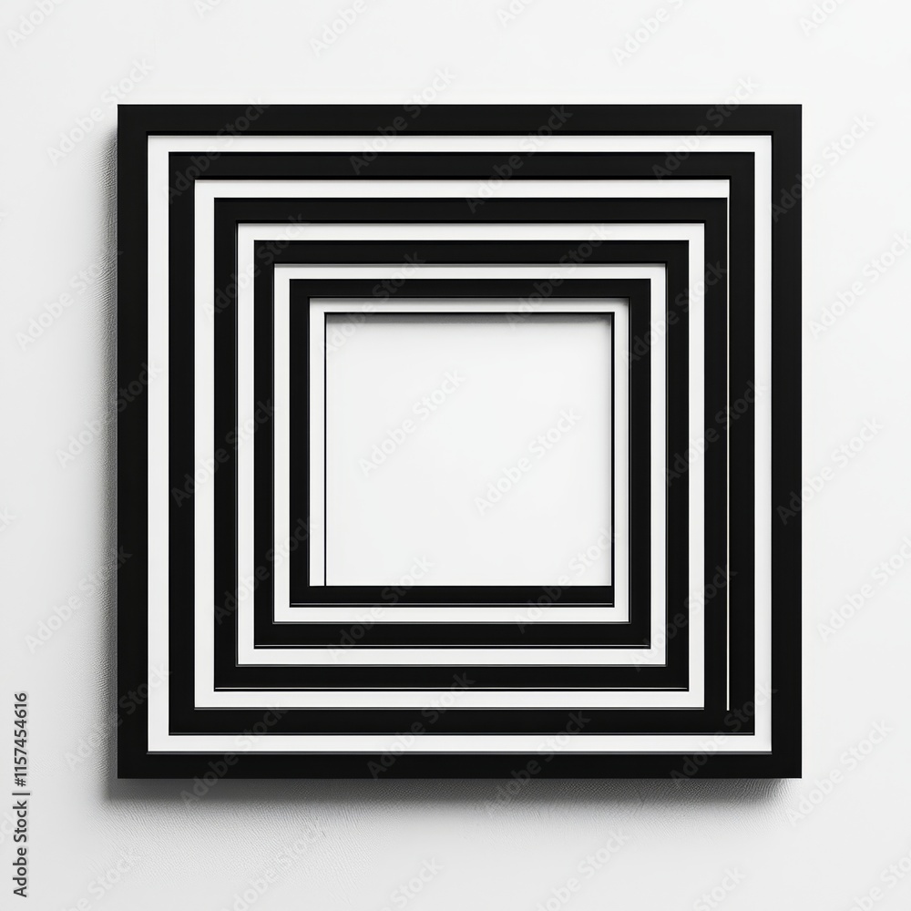 Geometric Abstract: A minimalist black and white square frame, presenting a study in contrasts and geometric precision, perfectly capturing the essence of modern design and artistic expression. Geometric Abstract: A minimalist black and white square frame, presenting a study in contrasts and geometric precision, perfectly capturing the essence of modern design and artistic expression.