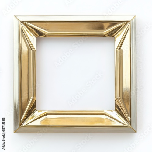 Golden Frame Mockup: A sleek, elegant, and timeless gold frame sits prominently against a neutral backdrop, providing a captivating blank canvas for your designs. photo