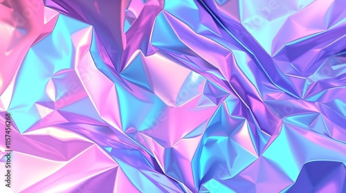 Dynamic Abstract Metallic Background in Vibrant Pastel Shades of Purple, Blue, and Gold with Futuristic Holographic Glow – AI-Generated
