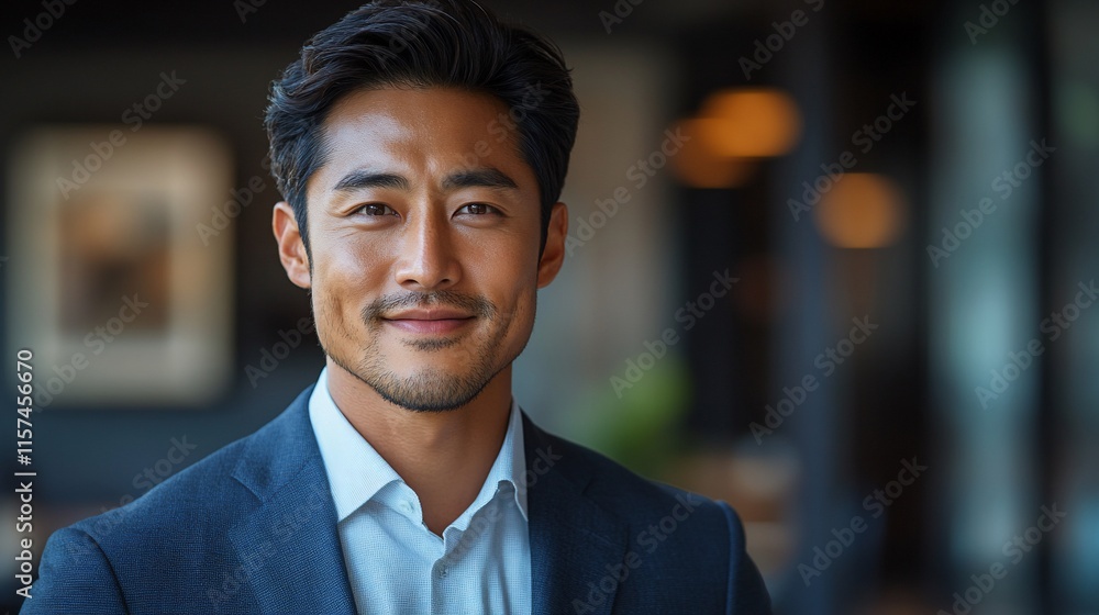 Fototapeta premium Portrait of a Confident Asian Businessman