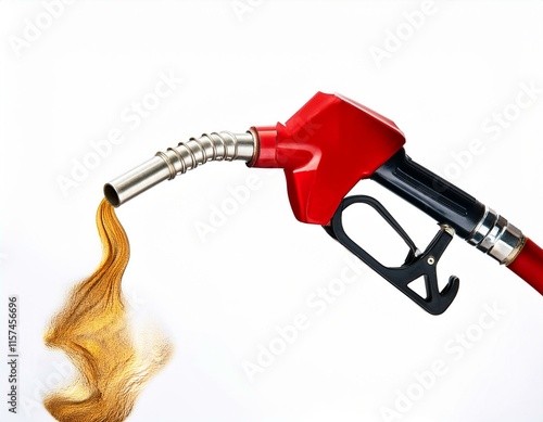 Nozzle gasoline pump fuel station isolated on white background. Green energy. 3d render.  photo