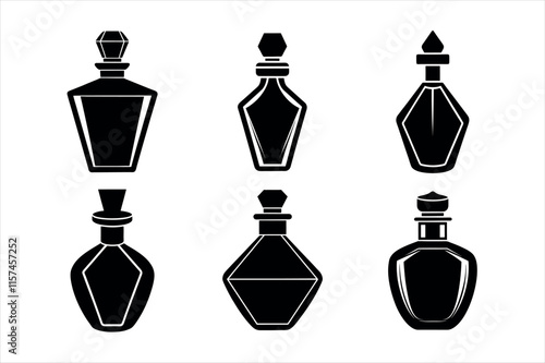 Elegant Black Silhouette Perfume Bottles icon