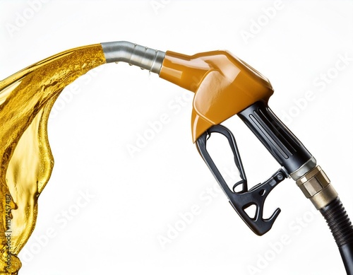 Nozzle gasoline pump fuel station isolated on white background. Green energy. 3d render.  photo