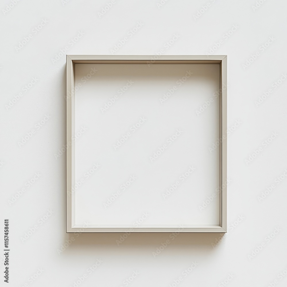 Minimalist Frame: A simple yet elegant square picture frame in a subtle beige hue sits against a clean backdrop, ready to showcase your treasured memories or artwork. Minimalist Frame: A simple yet elegant square picture frame in a subtle beige hue sits against a clean backdrop, ready to showcase your treasured memories or artwork.