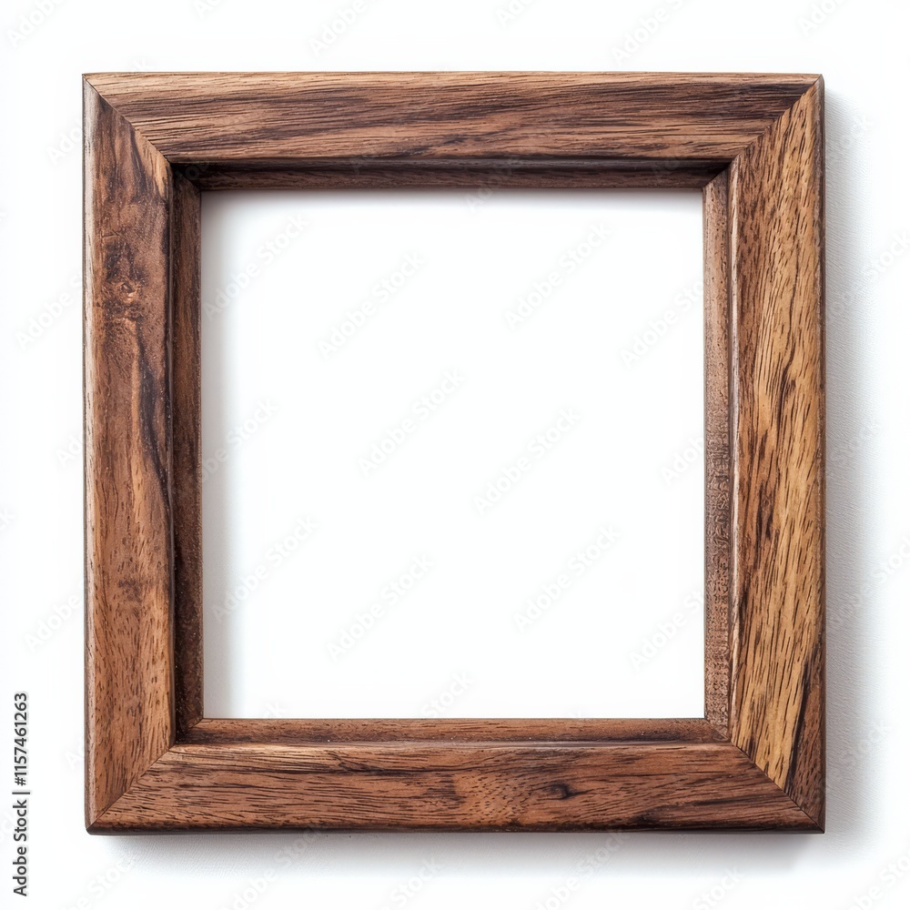 Rustic Wooden Frame: A classic square wooden picture frame with a rich brown finish, showcasing its natural wood grain, ready to hold your cherished memories or artwork. Rustic Wooden Frame: A classic square wooden picture frame with a rich brown finish, showcasing its natural wood grain, ready to hold your cherished memories or artwork.