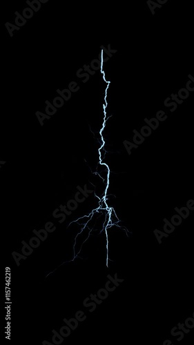 vfx electric bolt, flash isolated on black