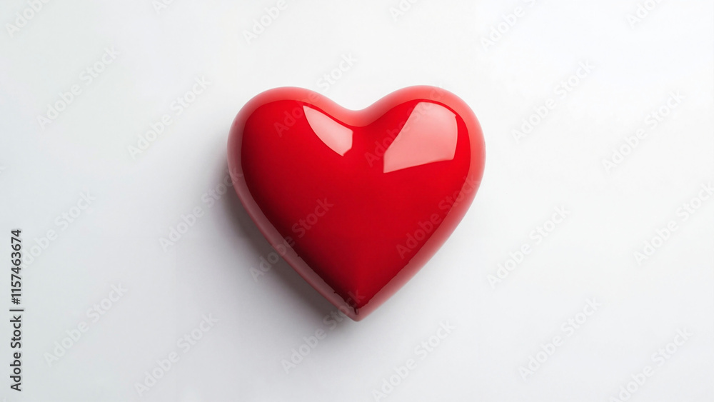 Glossy Pink Heart on White Square: Perfect for Valentine's Day, Love-Themed Marketing, and Greeting Cards Glossy Pink Heart on White Square: Perfect for Valentine's Day, Love-Themed Marketing, and Greeting Cards