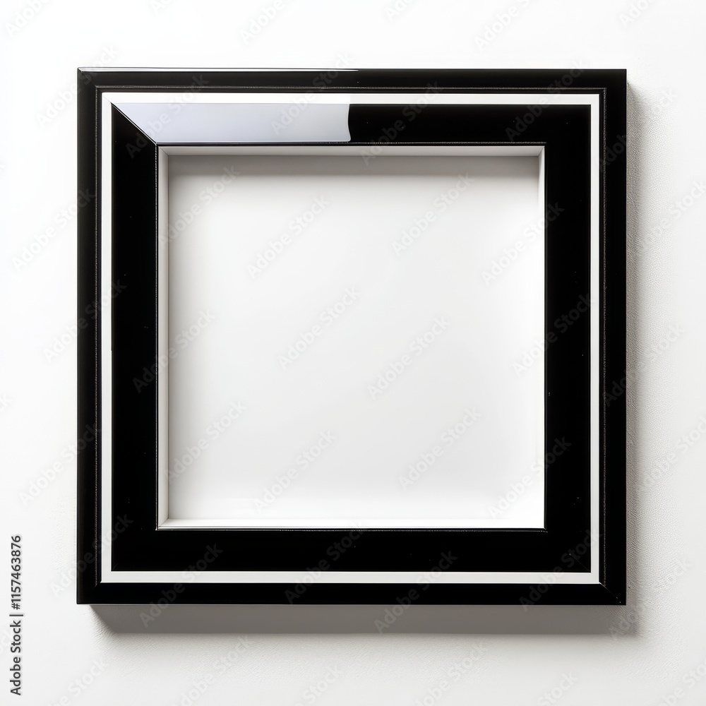 Fototapeta premium Black and White Square Frame Mockup 