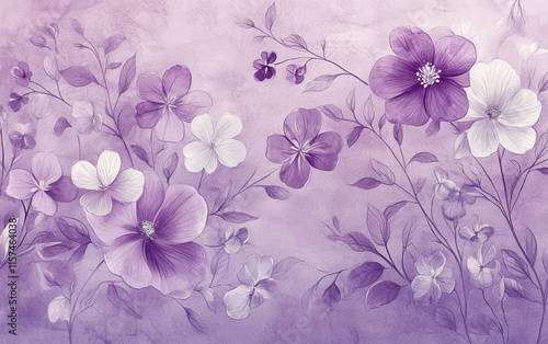 Lavender Dreams: A Watercolor Floral Fantasy in Soft Purple Hues