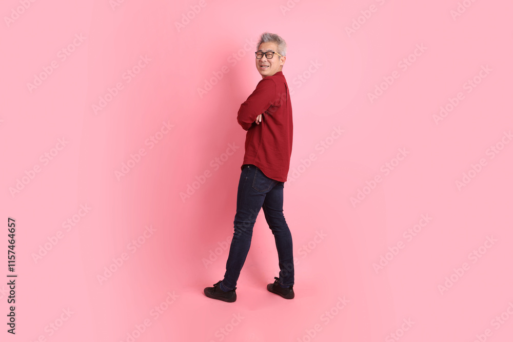 50s Man in red shirt 50s Man in red shirt