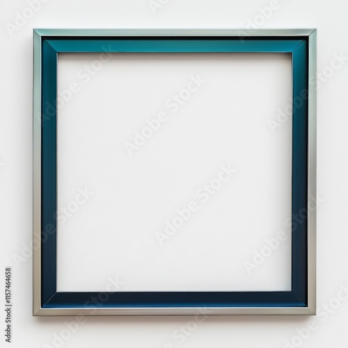 Oceanic Teal Frame  A sophisticated square frame with a gradient teal and silver finish  perfect for showcasing artwork or photography.