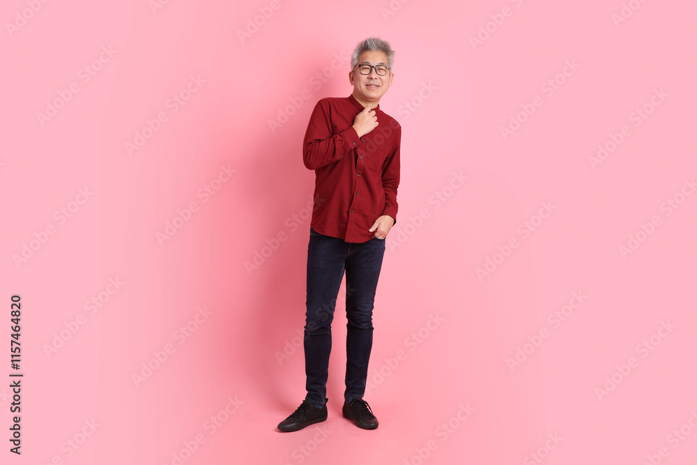 50s Man in red shirt 50s Man in red shirt