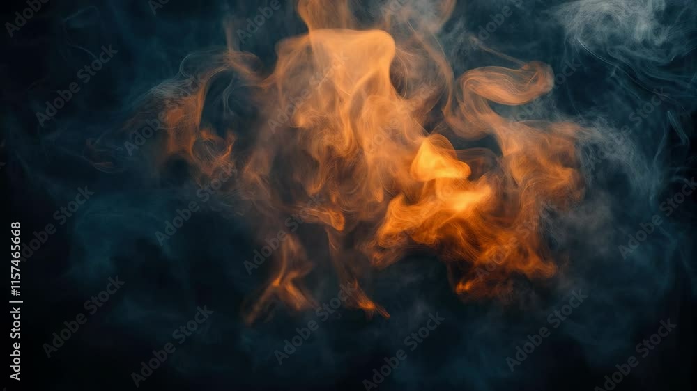 Abstract colorful smoke waves floating on a dark background Abstract colorful smoke waves floating on a dark background