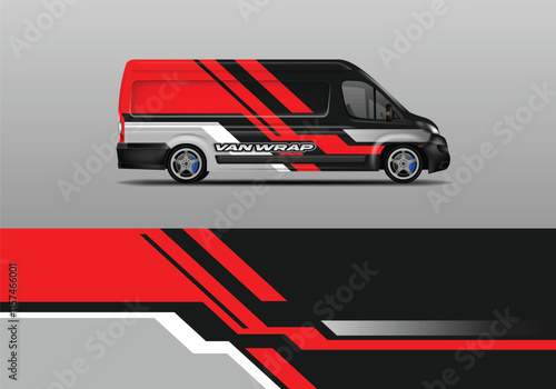 Van wrap design vector, decal livery