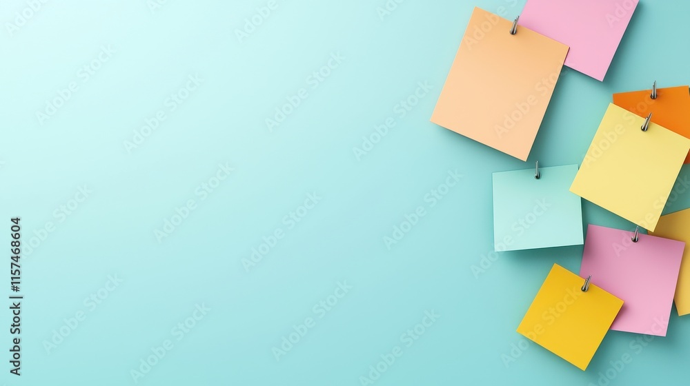 Colorful Bulletin Board with Sticky Notes Colorful Bulletin Board with Sticky Notes