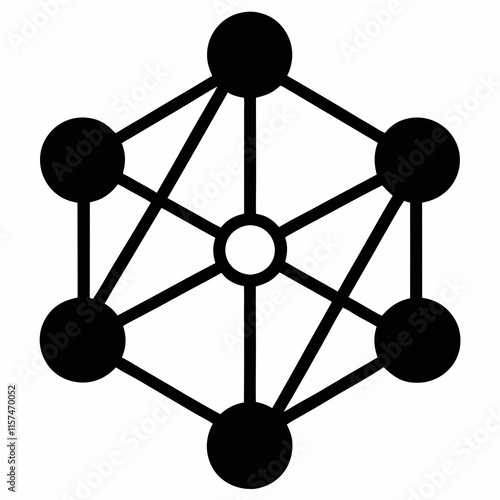 Network Node Silhouette Vector Art