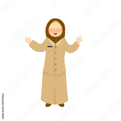 woman hijab teacher illustration