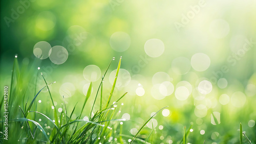 Wallpaper Mural Green Nature Bokeh Background with Fresh Grass and Blurred Light Torontodigital.ca