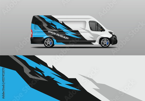 Van wrap design vector, decal livery