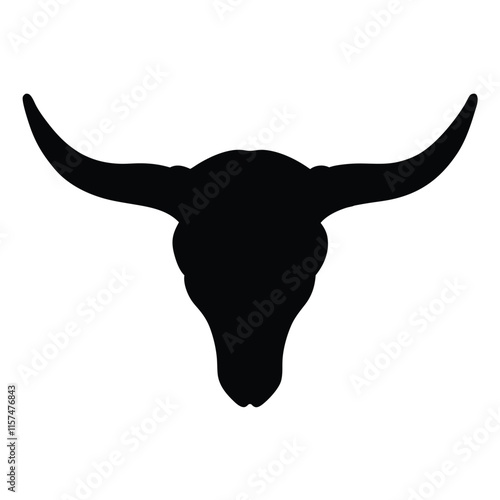 Cow skull silhouette icon and vector illustration Design