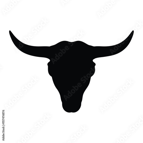 Cow skull silhouette icon and vector illustration Design