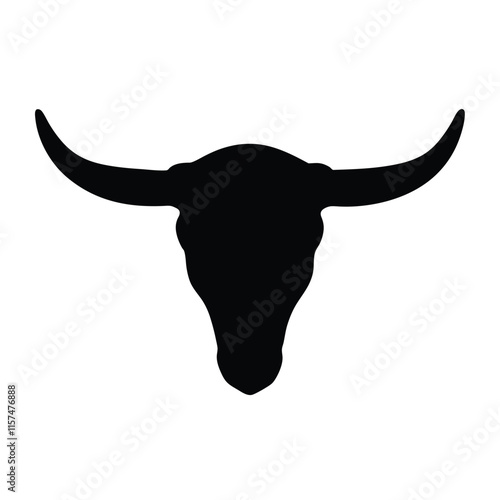 Cow skull silhouette icon and vector illustration Design