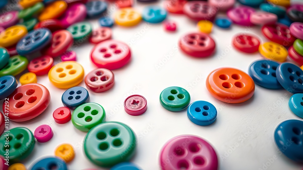 Colorful Buttons on White Background - High Resolution AI Photo Colorful Buttons on White Background - High Resolution AI Photo