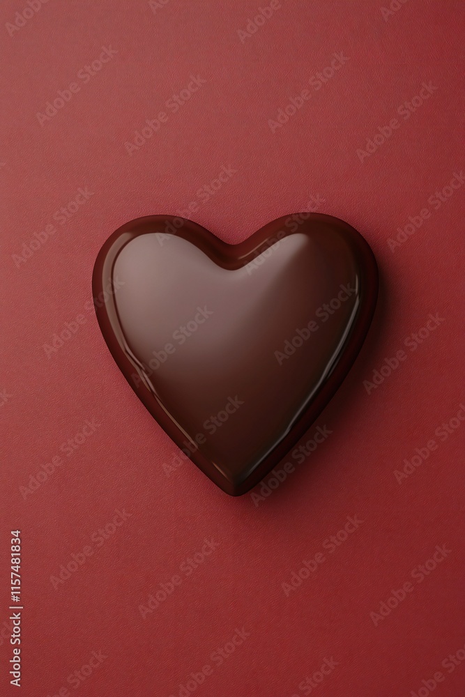 Fototapeta premium Valentine's Day Dark Chocolate Heart Candy Romantic Treat Valentines Day