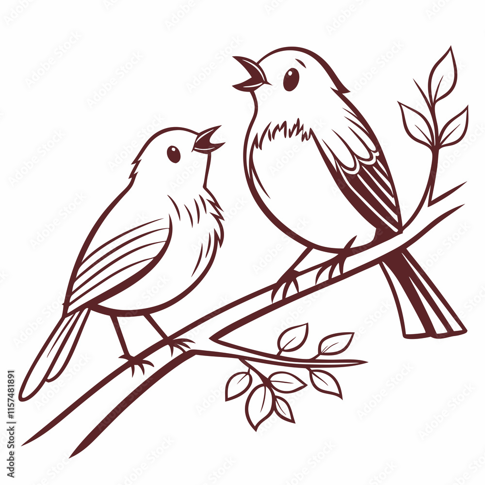 Fototapeta premium birds on branch