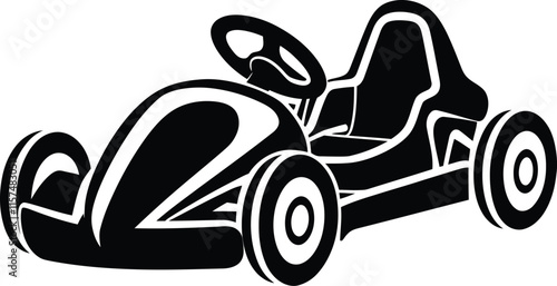 New style Go-Kart silhouette vector, Go-Kart line art vector