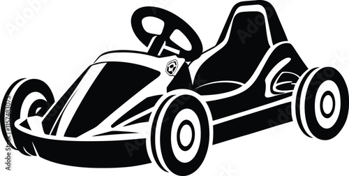 New style Go-Kart silhouette vector, Go-Kart line art vector