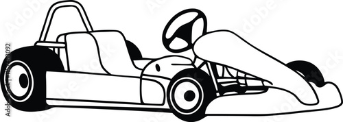 New style Go-Kart silhouette vector, Go-Kart line art vector