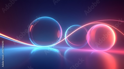 Wallpaper Mural Dynamic light reflections abstract space digital art futuristic environment close-up view energy concept Torontodigital.ca