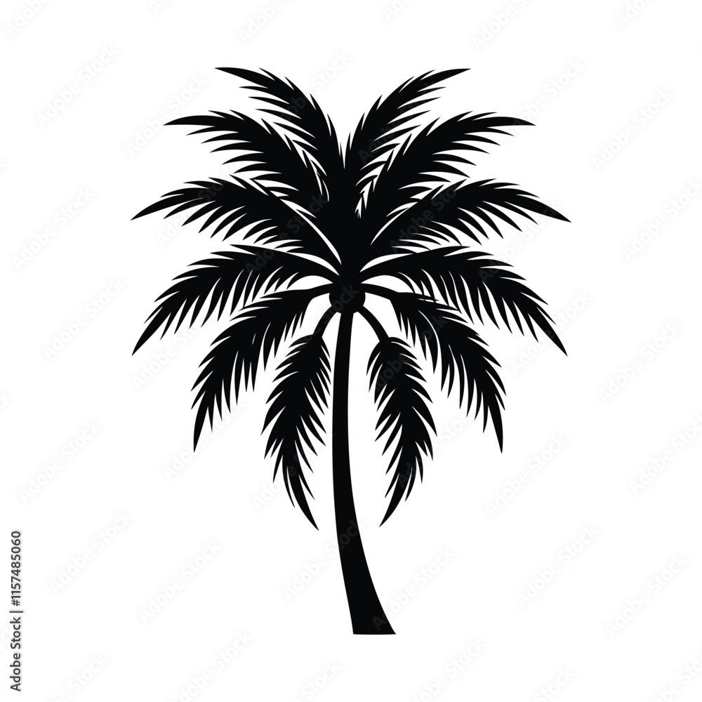 Obraz premium Amazing palm tree silhouette Vector