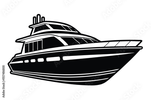 yacht boat silhouette of vector illustration