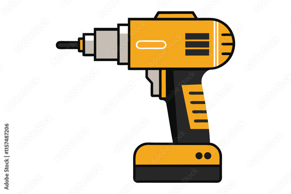Creative drill machine vector illustration Creative drill machine vector illustration