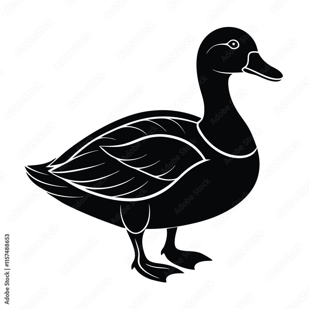 silhouette of a cute duck vector illustration Design silhouette of a cute duck vector illustration Design