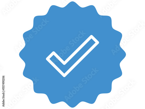 Verified badge icon tick symbol vector approved check mark icon.