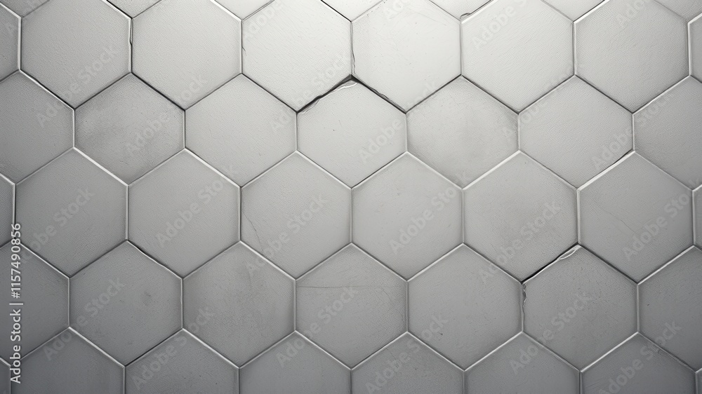 Hexagonal Tile Wall Texture Subtle Variations in Light and Shadow on a Grey Surface Hexagonal Tile Wall Texture Subtle Variations in Light and Shadow on a Grey Surface