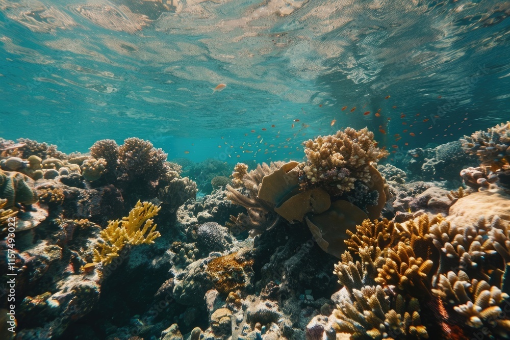 Obraz premium Underwater coral reef on the red sea
