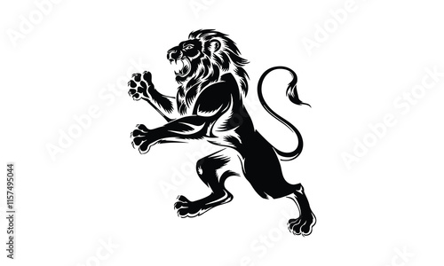 Wallpaper Mural Lion silhouette vector art design mascot icon logo, Royal king lion crown logo vector. Premium luxury brand identity lion animal vector illustration cute cartoon lion isolated on white background. Torontodigital.ca