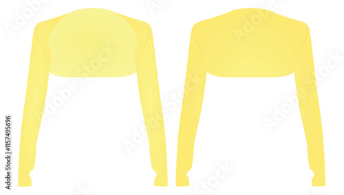 Woman yellow bolero. vector illustration