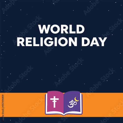 World Religion Day Poster with religious symbols