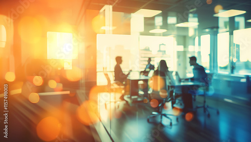 People silhouettes working together in office conference room, business strategy teamwork brainstorming