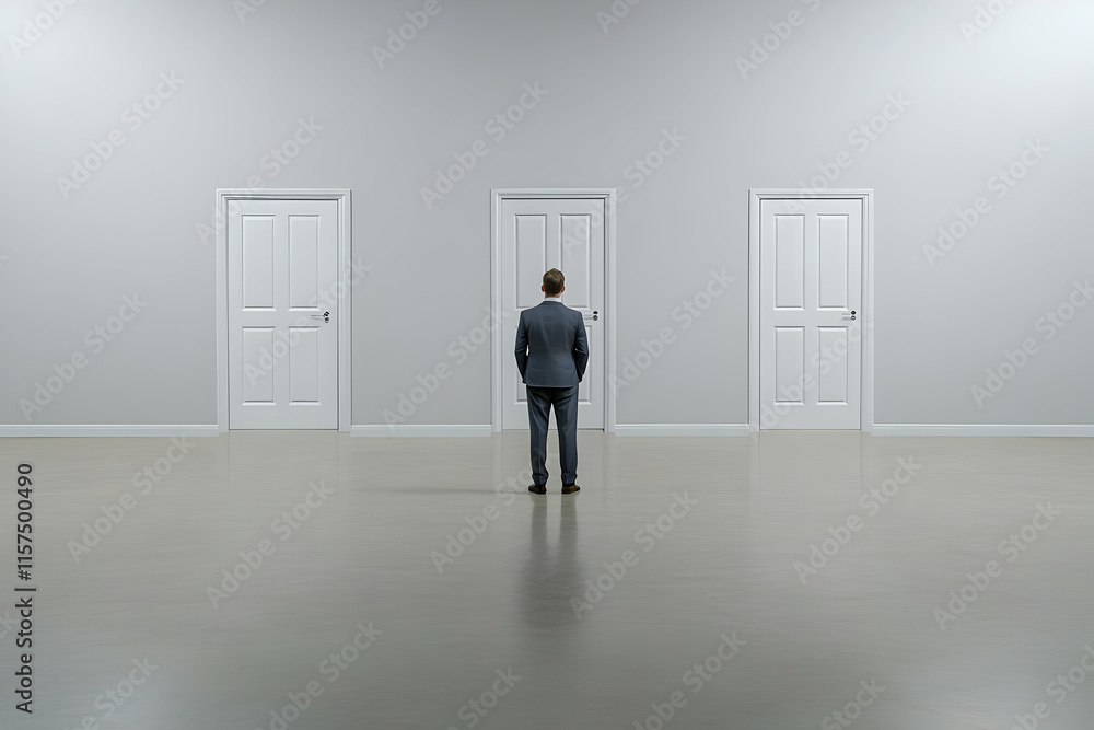 Obraz premium 3D Illustration Decision Making Doors