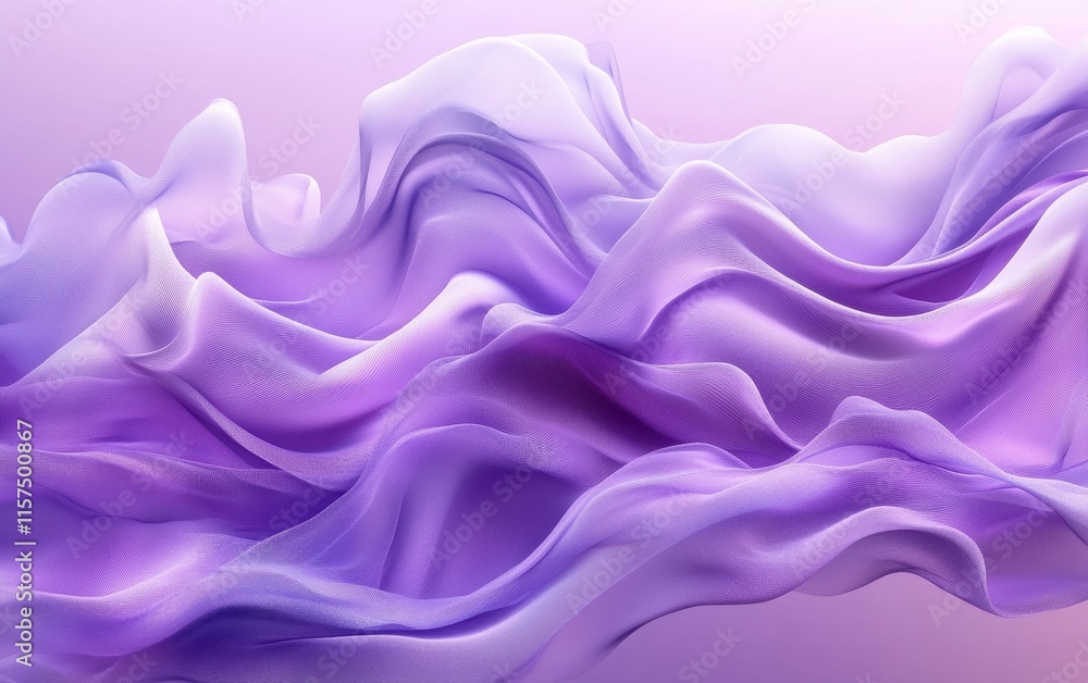 Fototapeta premium Abstract Purple Fabric Waves: Elegant Draped Silk Texture Background