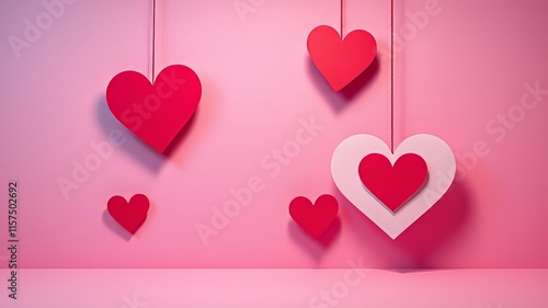 Pink & Red Striped Valentine Wallpaper Hearts Background - Celebration Wallpaper
