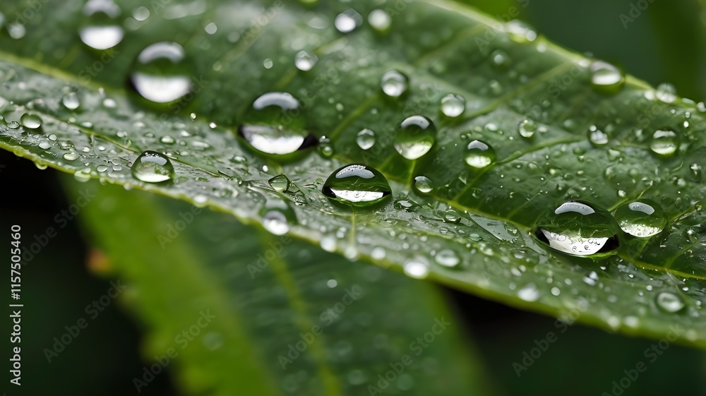 water droplets that are at the tip of a leaf and are almost falling when seen up close water droplets that are at the tip of a leaf and are almost falling when seen up close