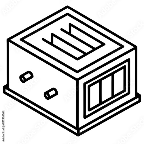 SSD Drive Line Art Vector Illustration